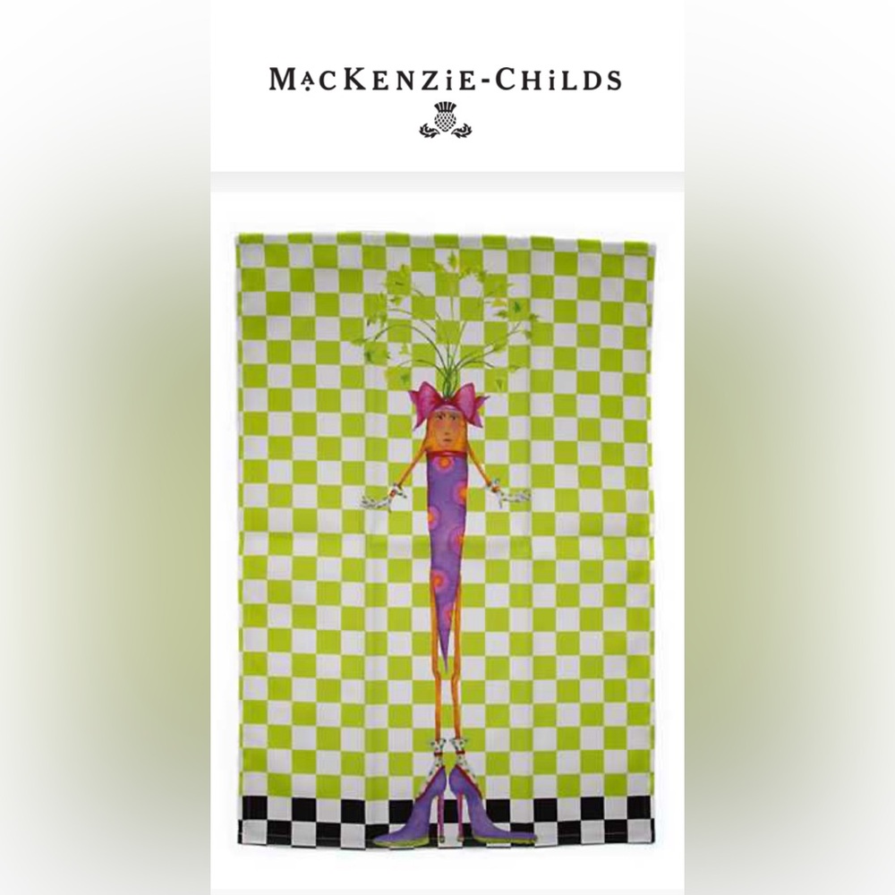 NWT Mackenzie-Child’s Patience Brewster Cora Carrot Dish Towel